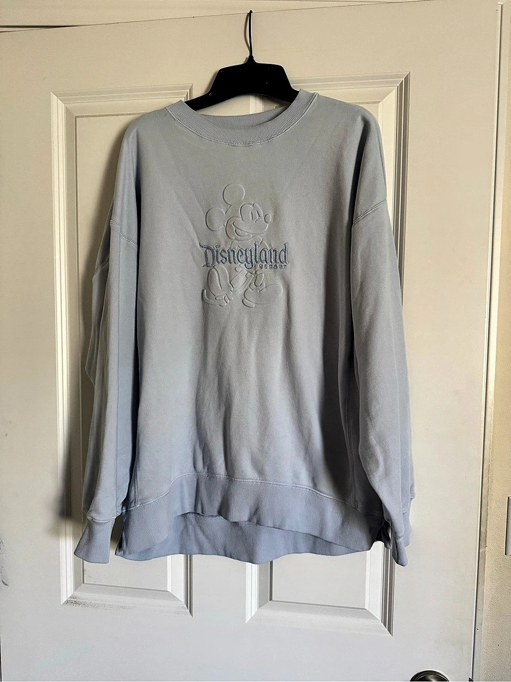 Disney Parks Disneyland Resort Embossed Mickey Mouse Sweatshirt light blue